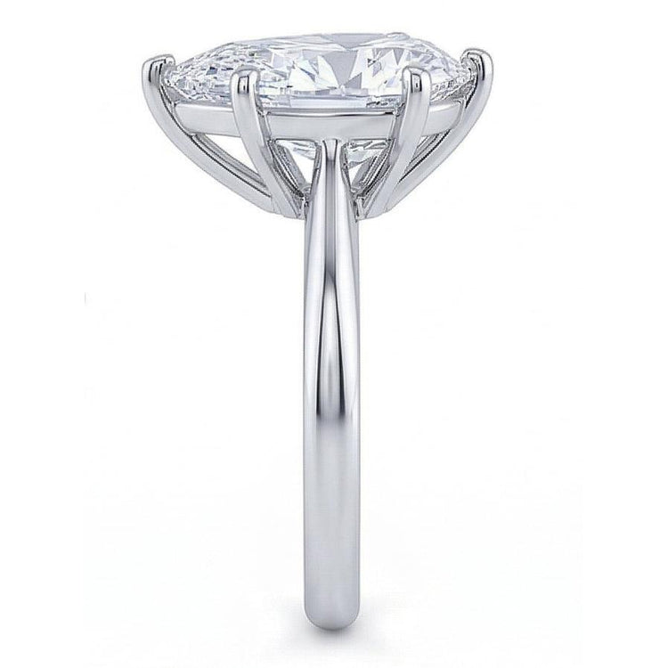 naturel pear diamant 2.50carats bague vue de profil