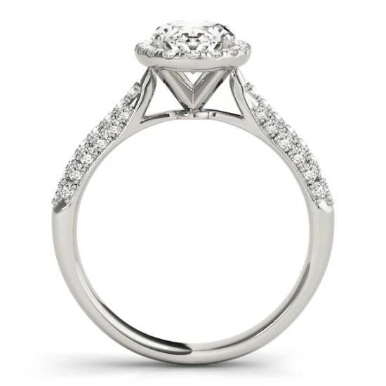 Bague De Fiançailles Réel Diamant Ovale Halo 1.75 Carats Or Blanc 14K Bijoux