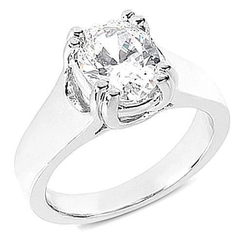 Bague De Fiançailles Réel Diamant Ovale Solitaire 1.75 Carats