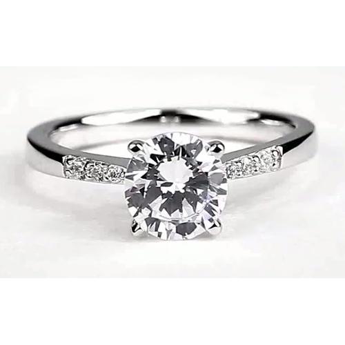 Bague De Fiançailles Réel Diamant Rond 1.75 Carats