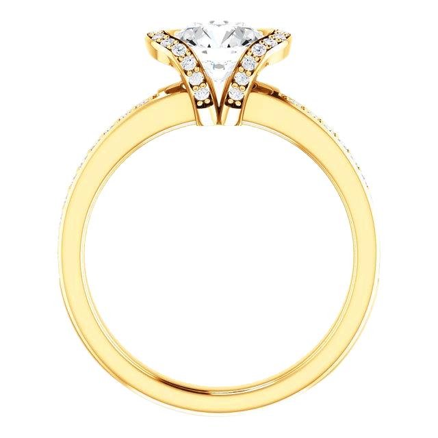 Bague De Fiançailles Réel Diamant Rond 1.85 Carats Or Jaune 14K Bijoux Nouveau
