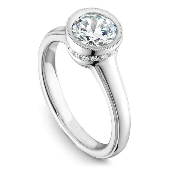 Bague De Fiançailles Réel Diamant Rond 2.54 Carats Or Blanc 14K