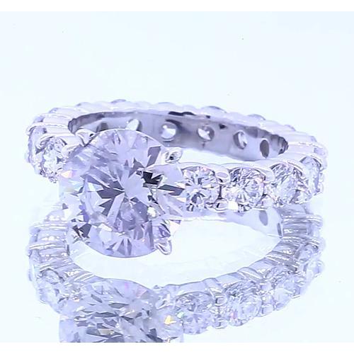 Bague De Fiançailles Réel Diamant Rond 3 Carats Serti 4 Griffes