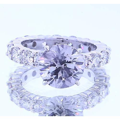 Bague De Fiançailles Réel Diamant Rond 3 Carats Serti 4 Griffes