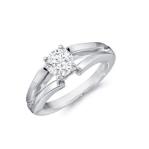 Bague De Fiançailles Réel Diamant Rond Etincelant Solitaire De 1.50 Ct
