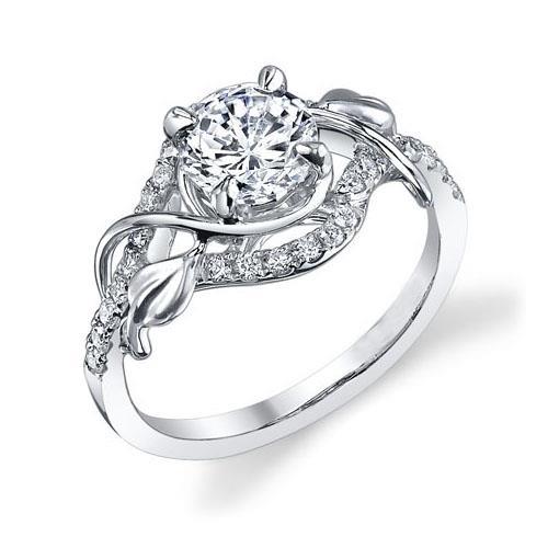 Bague De Fiançailles Réel Diamant Rond Griffes d'Aigle 1.75 Carats Or Blanc 14K