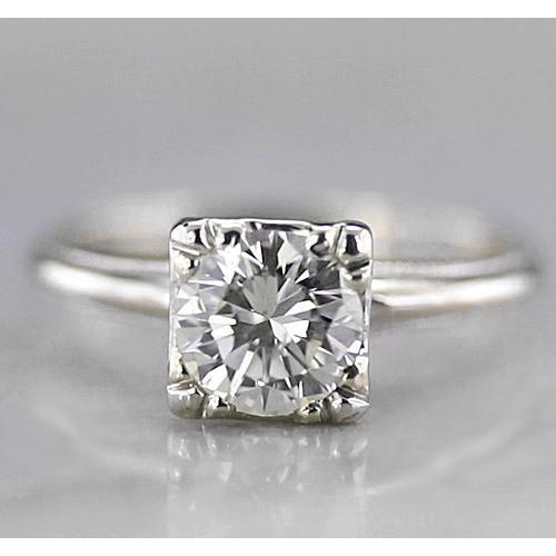 Bague De Fiançailles Réel Diamant Rond Solitaire 1 Carat