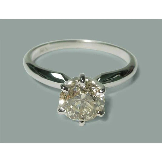 Bague De Fiançailles Réel Diamant Rond Solitaire De 1.50 Carat