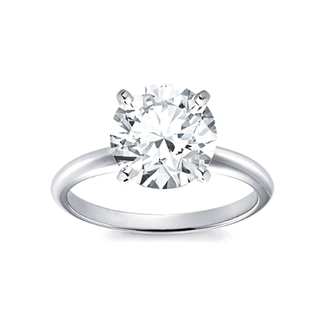 Bague De Fiançailles Réel Diamant Rond Solitaire Serti Griffes 1 Carat