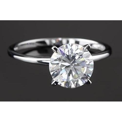 Bague De Fiançailles Réel Diamant Rond Solitaire Serti Quatre Griffes 2 Carats