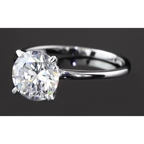 Bague De Fiançailles Réel Diamant Rond Solitaire Serti Quatre Griffes 2 Carats