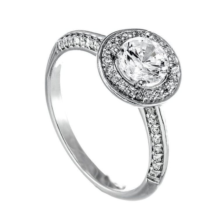 Bague De Fiançailles Réel Diamant Scintillant Halo 2.40 Carats