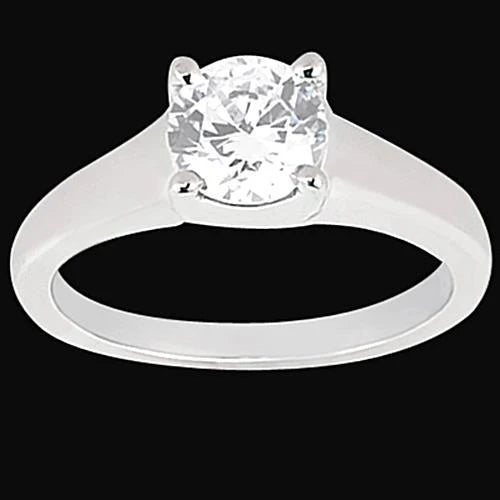Bague De Fiançailles Réel Diamant Solitaire 1 Carat Bijoux En Or Blanc Neuf