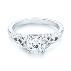 Bague De Fiançailles Réel Diamant Solitaire Coupe Ronde 1.50 Ct