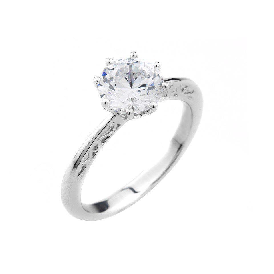 Bague De Fiançailles Réel Diamant Solitaire Coupe Ronde 2 Carats