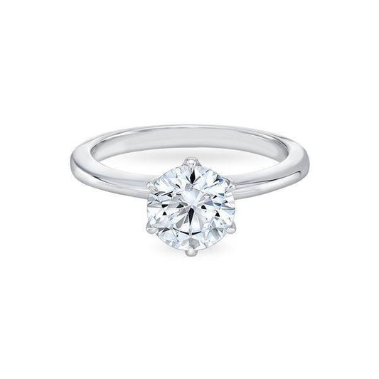 Bague De Fiançailles Réel Diamant Solitaire En Or Blanc 14K 1.25 Carat