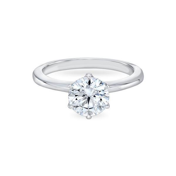 Bague De Fiançailles Réel Diamant Solitaire En Or Blanc 14K 1.25 Carat