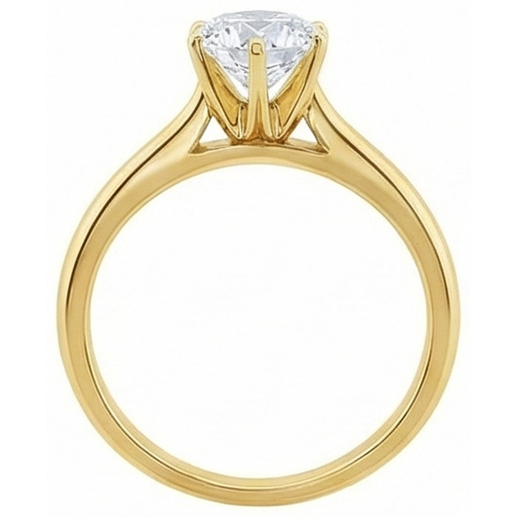 Bague De Fiançailles Réel Diamant Naturels Extraits des Mines ( et non cultivés en laboratoire ) Solitaire Or Jaune 1.51 Ct.