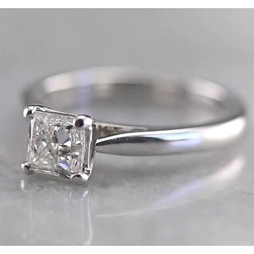 Bague De Fiançailles Réel Diamant Solitaire Princesse 1 Carat