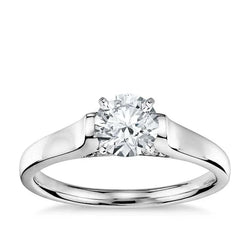 Bague De Fiançailles Réel Diamant Solitaire Rond 1 Carat Bijoux En Or