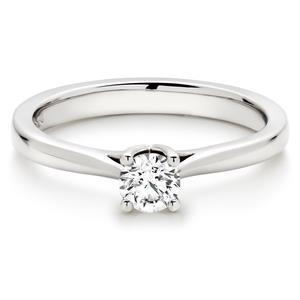 Bague De Fiançailles Réel Diamant Solitaire Rond 1.10 Carat Or Blanc 14K