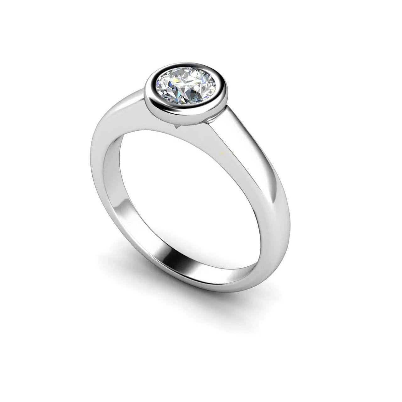 Bague De Fiançailles Réel Diamant Solitaire Serti Clos 1 Carat