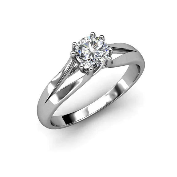 Bague De Fiançailles Réel Diamant Solitaire Taille 1.75 Carats A Tige Fendue