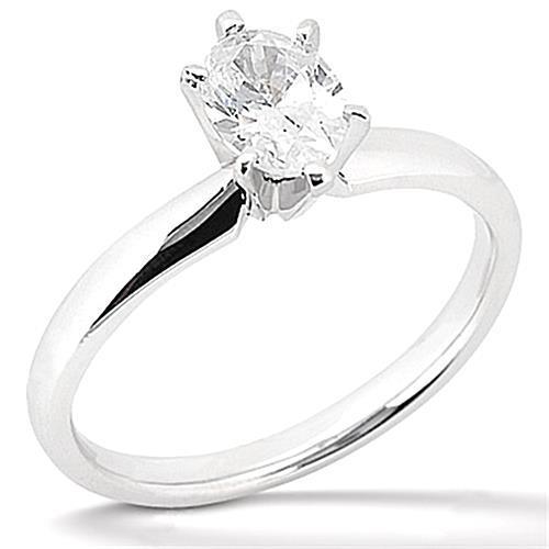 Bague De Fiançailles Réel Diamant Solitaire Taille Ovale 3 Carats