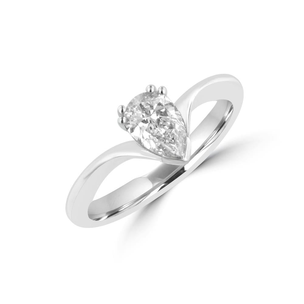Bague De Fiançailles Réel Diamant Solitaire Taille Poire 2 Carats