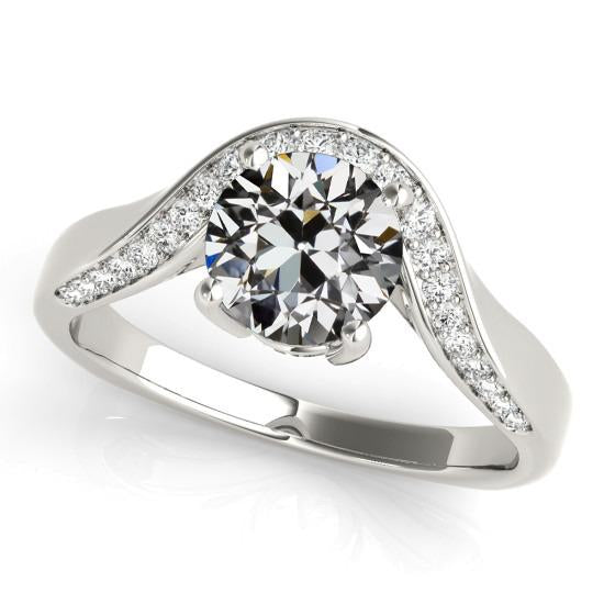 Bague De Fiançailles Réel Diamant Taille Ancienne 4 Griffes 3.50 Carats