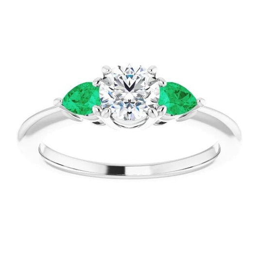 Bague De Fiançailles Réel Diamant Trois Pierres 1.50 Carat