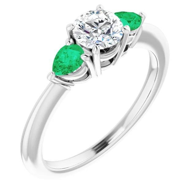 Bague De Fiançailles Réel Diamant Trois Pierres 1.50 Carat
