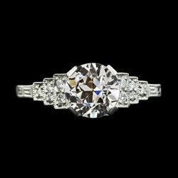 Bague De Fiançailles Réel Diamant Vieux Mineur Bijoux En Or Blanc 14K 3.50 Carats