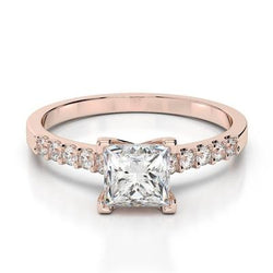 Bague De Fiançailles Réel Diamants Etincelants De 3.20 Carats Nouvel Or Rose 14K