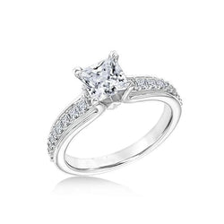 Bague De Fiançailles Réel Diamants Etincelants Taille Princesse 3 Ct