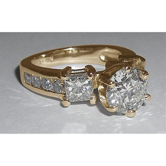 Bague De Fiançailles Réel Diamants Femme 4.51 Ct. Bijoux En Or Blanc