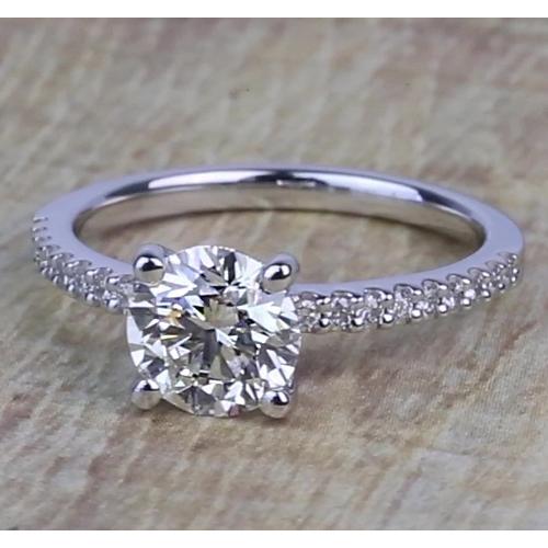 Bague De Fiançailles Réel Diamants Ronds 1.50 Carats