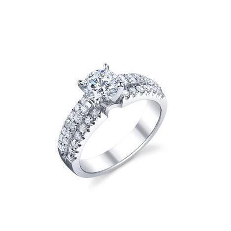 Bague De Fiançailles Réel Diamants Ronds 2.50 Carats Triple Rang Neuf