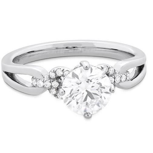 Bague De Fiançailles Réel Diamants Taille Brillant Ronds De 3.00 Cts En Or Blanc 14K