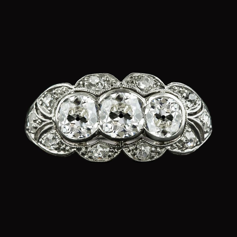 Bague De Fiançailles Rond Vieux Mineur Réel Diamant Style Vintage 4.75 Carats