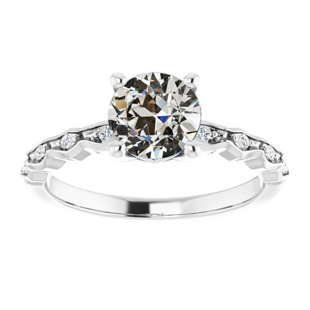 Bague De Fiançailles Ronde Ancien Mineur Naturel Diamant Bijoux 3 Carats Or 14K