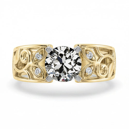 naturel round diamant 2carats bague angle de côté