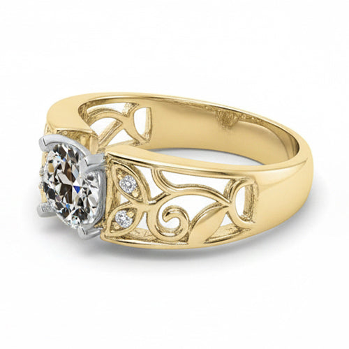 naturel round diamant 2carats bague détail rapproché