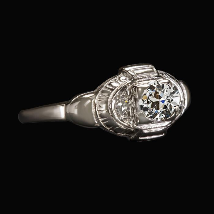 Bague De Fiançailles Ronde Pour Dames Véritable Diamant Ancien Mineur 1.25 Carats Bijoux
