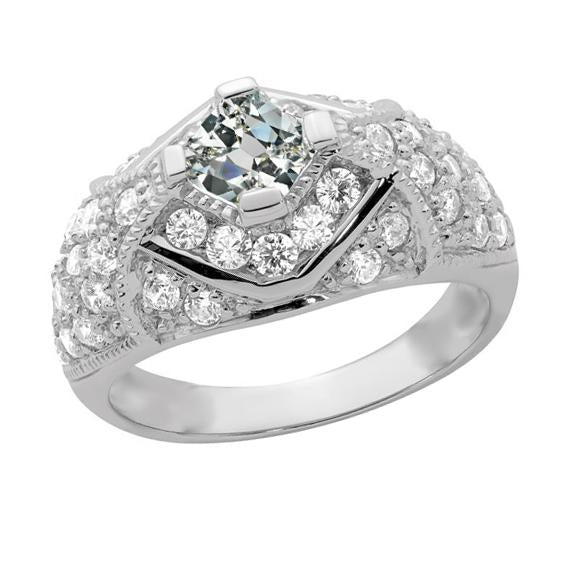 Bague De Fiançailles Ronde & Radiante Réel Diamant Fantaisie Or 3.50 Carats 14K