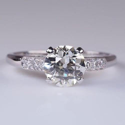 Bague De Fiançailles Ronde Véritable Diamant Taille Ancienne Mine 2.50 Carats Bijoux