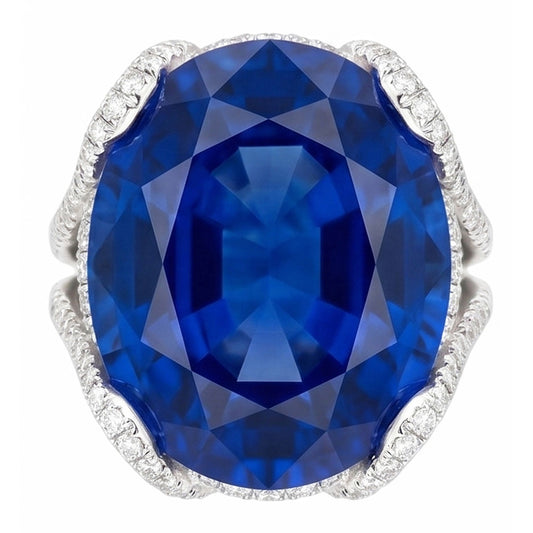 Bague De Fiançailles Saphir 6 Carats Pour Femme