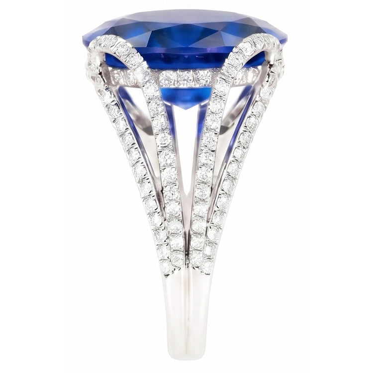 Bague De Fiançailles Saphir 6 Carats Pour Femme
