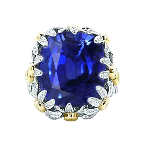 Bague De Fiançailles Saphir Bicolore 8 Carats