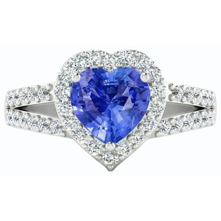 Bague De Fiançailles Saphir Bleu Clair